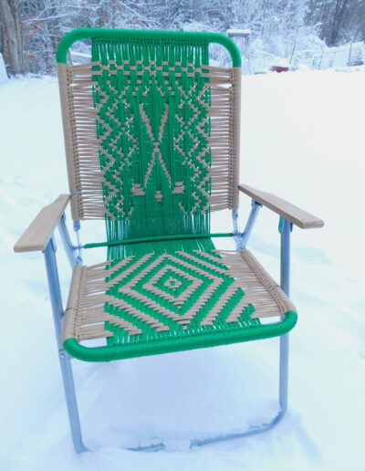 Macrame chair with Hockey design