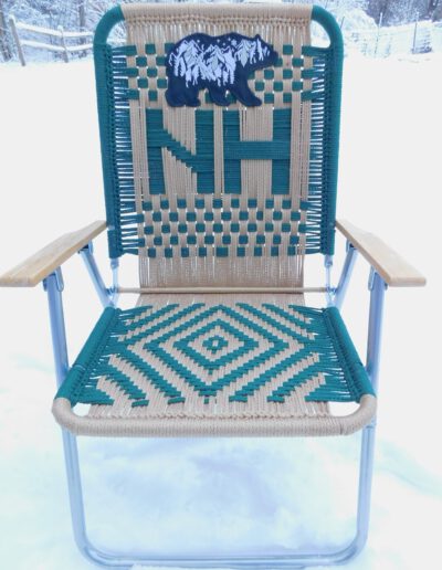 Macrame chair with NH Bear design