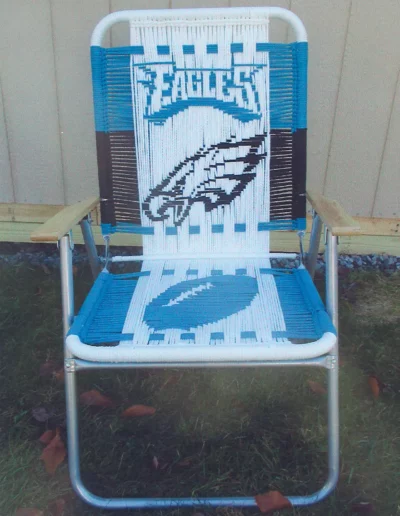Macrame chair with Eagles design