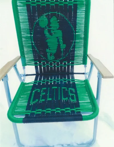 Macrame chair with Celtics design
