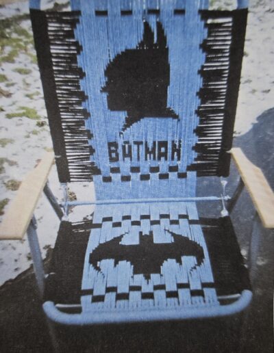 Macrame chair with Batman design